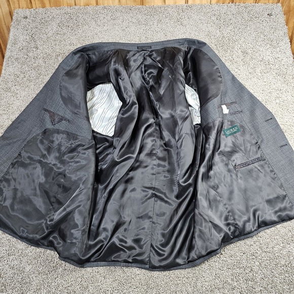 Ralph Lauren Blazer 100% Wool Sport Coat Suit Jacket Size 52R Charcoal Gray - Picture 4 of 9